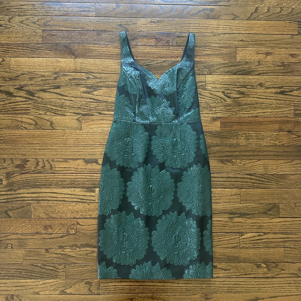 Leifsdottir Dark Green Floral Midi Dress